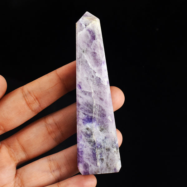 Exclusive 460.00 Carats  Genuine Lepidolite  Hand Carved  Crystal Gemstone Healing Tower