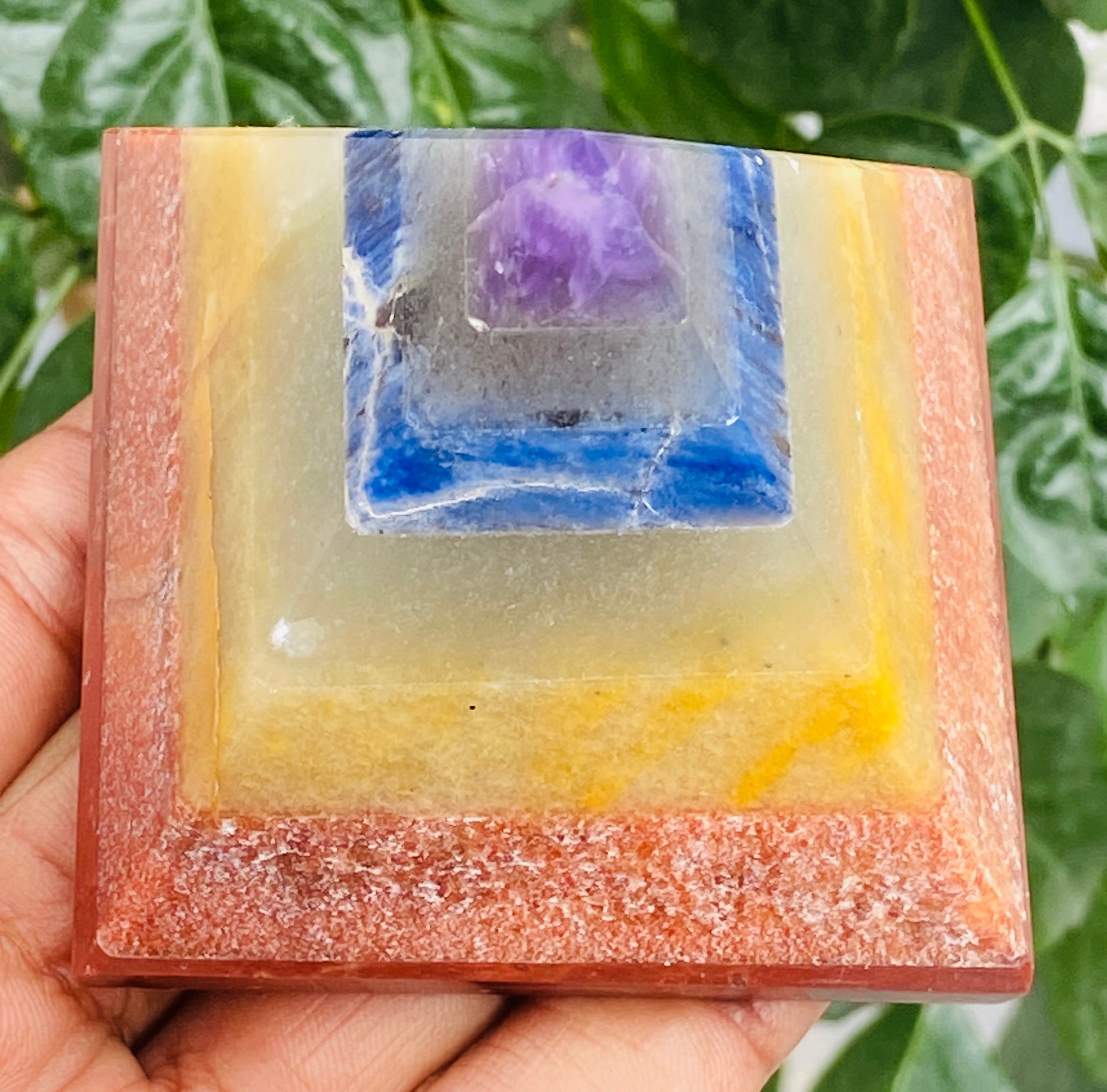 Radiant 896.00 Cts Exclusive Seven Chakra Healing Crystal Specimen Premium Pyramid