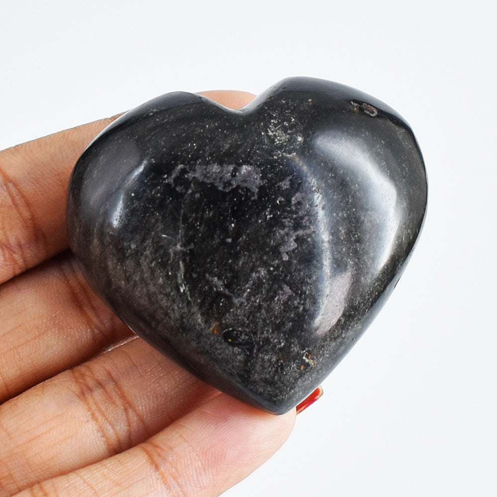 309.00 Carats  Genuine  Obsidian  Hand  Carved  Healing Heart Gemstone Cabochon