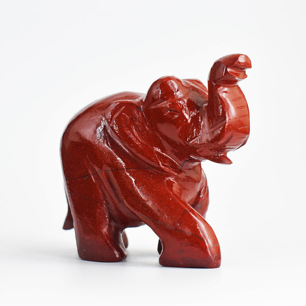 Gorgeous 833.00 Cts  Genuine Red Jasper Hand Carved Genuine Crystal Gemstone Carving Elephant