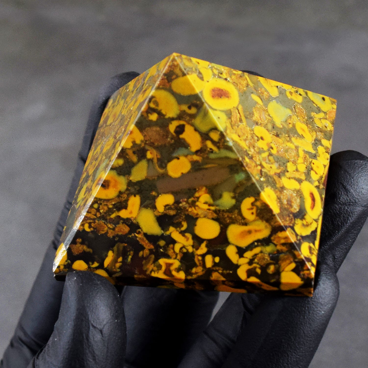Finest Quality 483.00 Cts Genuine Fruit Jasper Crystal Specimen Divine Pyramid