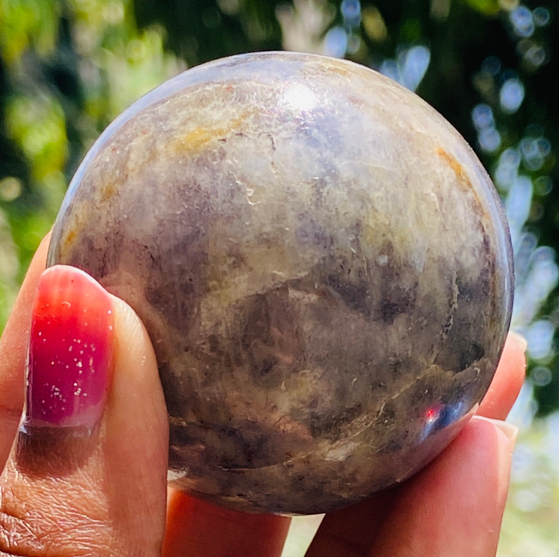 Artisian 793.00 Carats  Genuine  Blue  Iolite  Hand Carved Crystal  Healing  Gemstone  Sphere