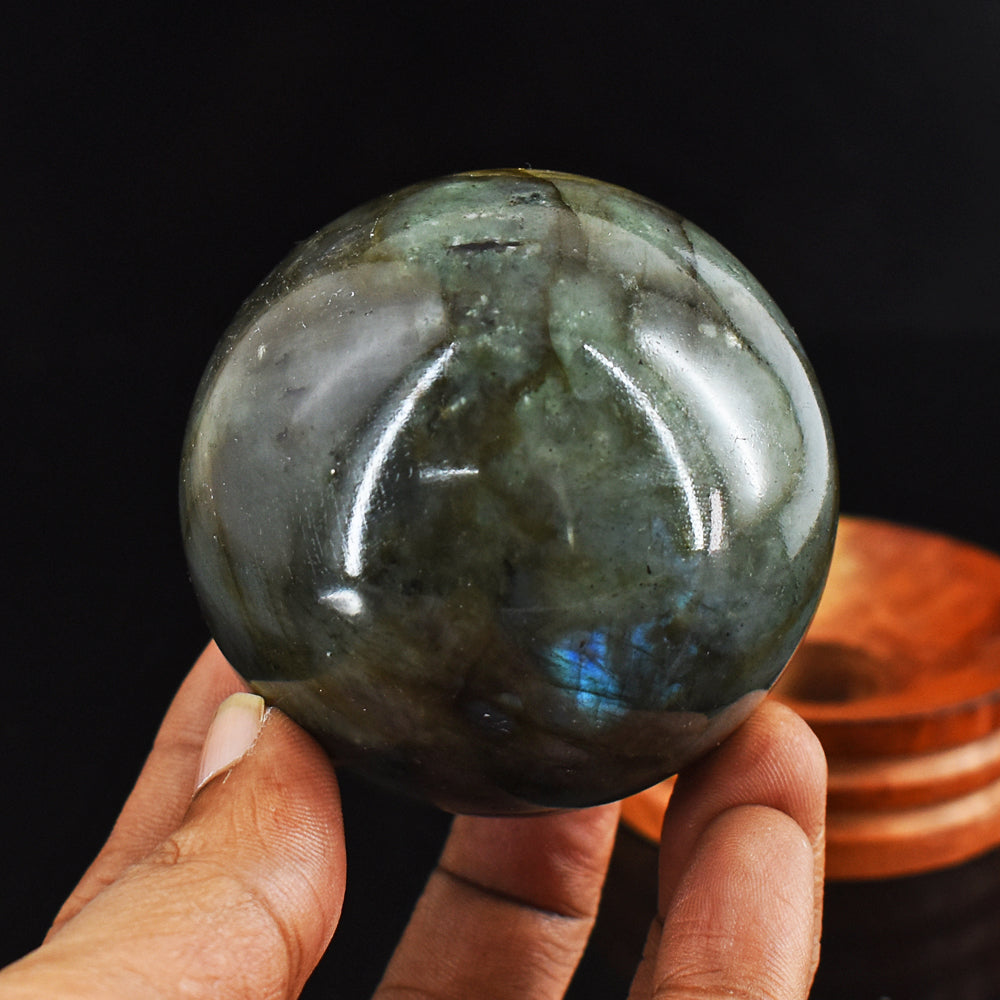 Blue Flash Labradorite 1450.00 Carats  Exclusive Hand Carved Crystal Healing Sphere
