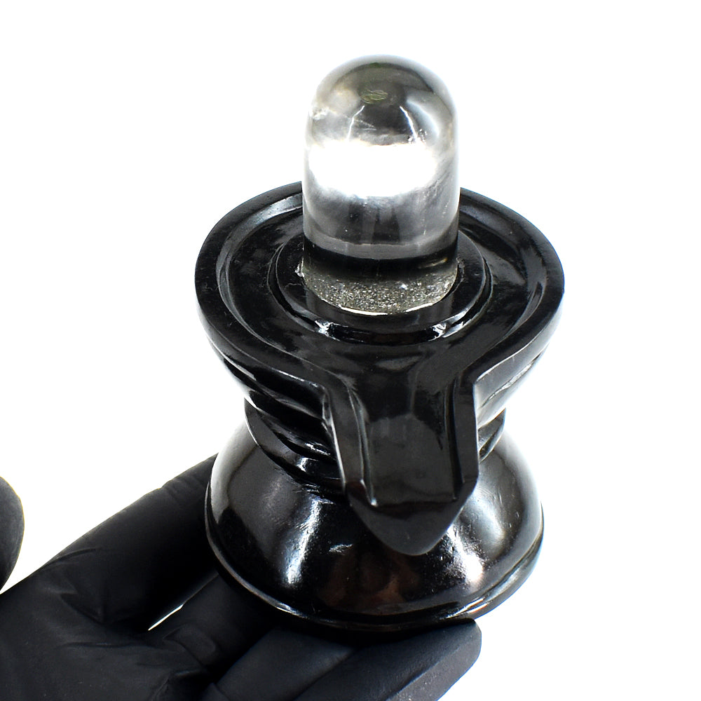 Pleasing 1859.00 Cts Genuine Spinel & White Quartz Hand Carved Premium Shivling Crystal