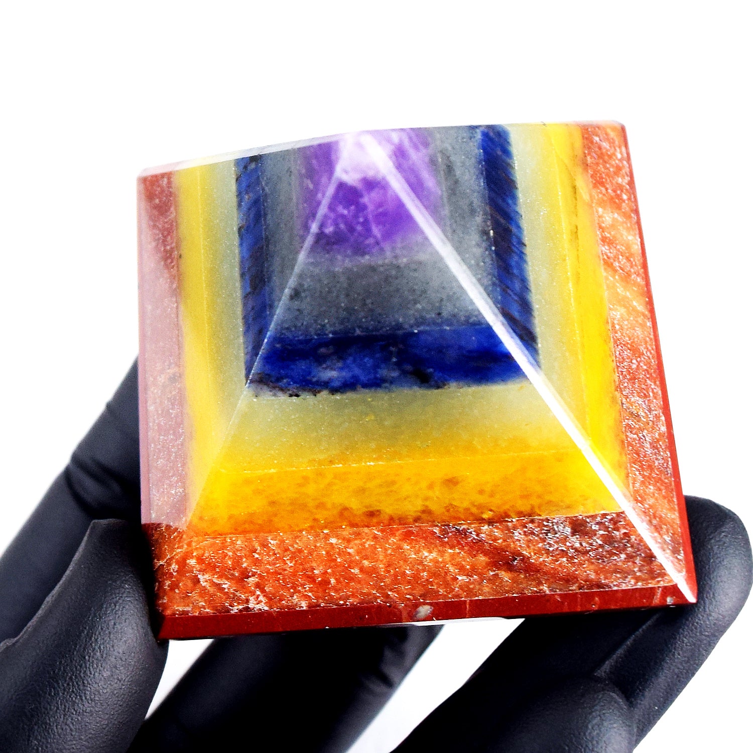 Miraculous 7750.00 Cts Genuine Seven Chakra Healing Divine Premium Crystal Specimen Pyramid