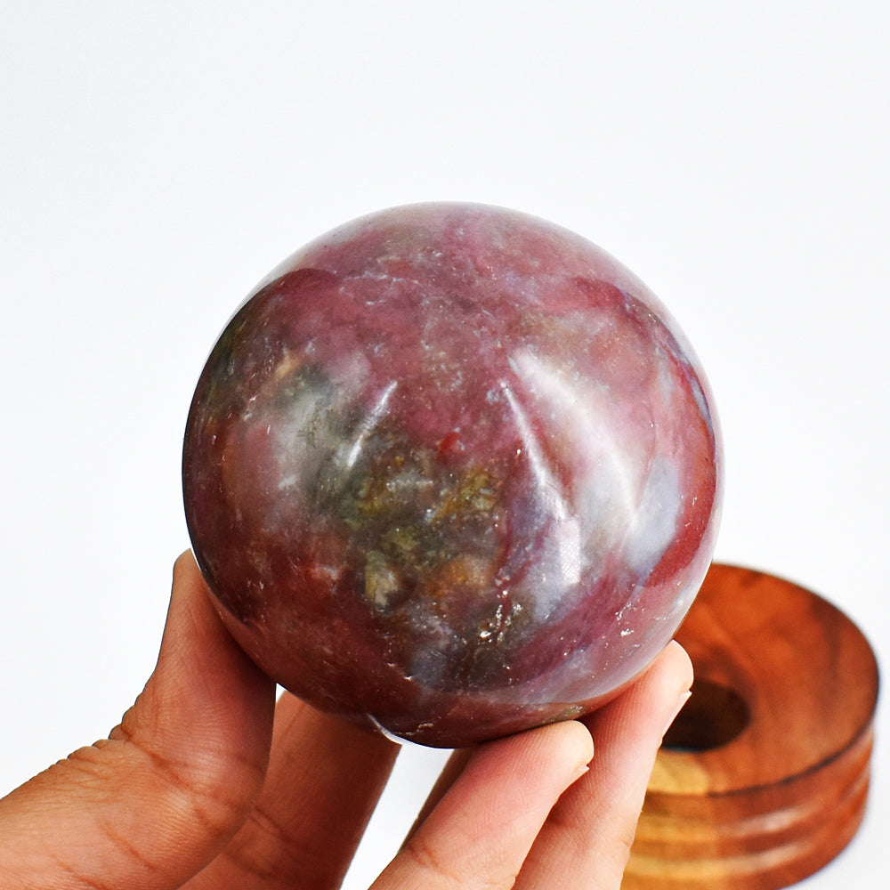 Craftsmen 1488.00 Carats Genuine Moss Agate  Hand  Carved Crystal  Healing Gemstone  Sphere