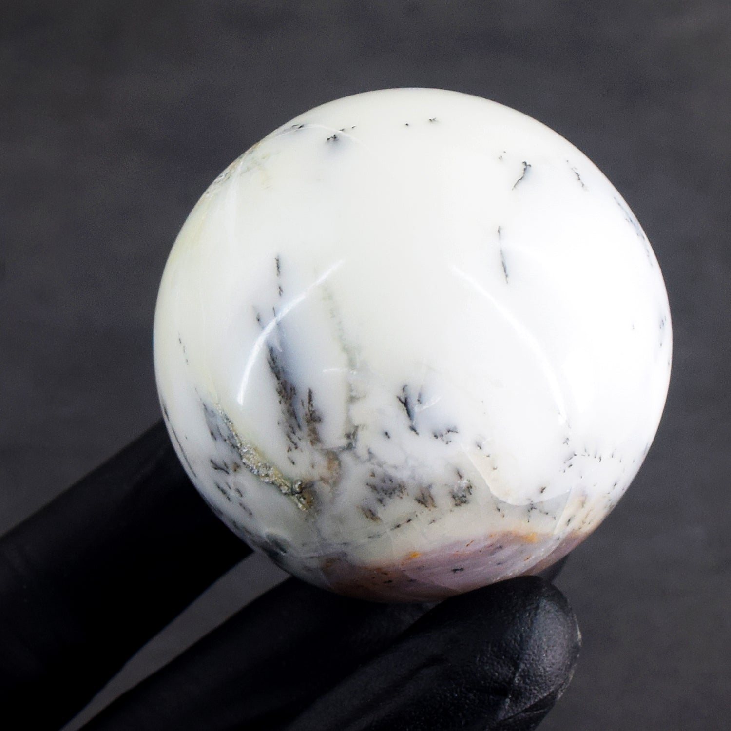 Exclusive 722.00 Cts Genuine Dendrite Opal Carved Healing Sphere