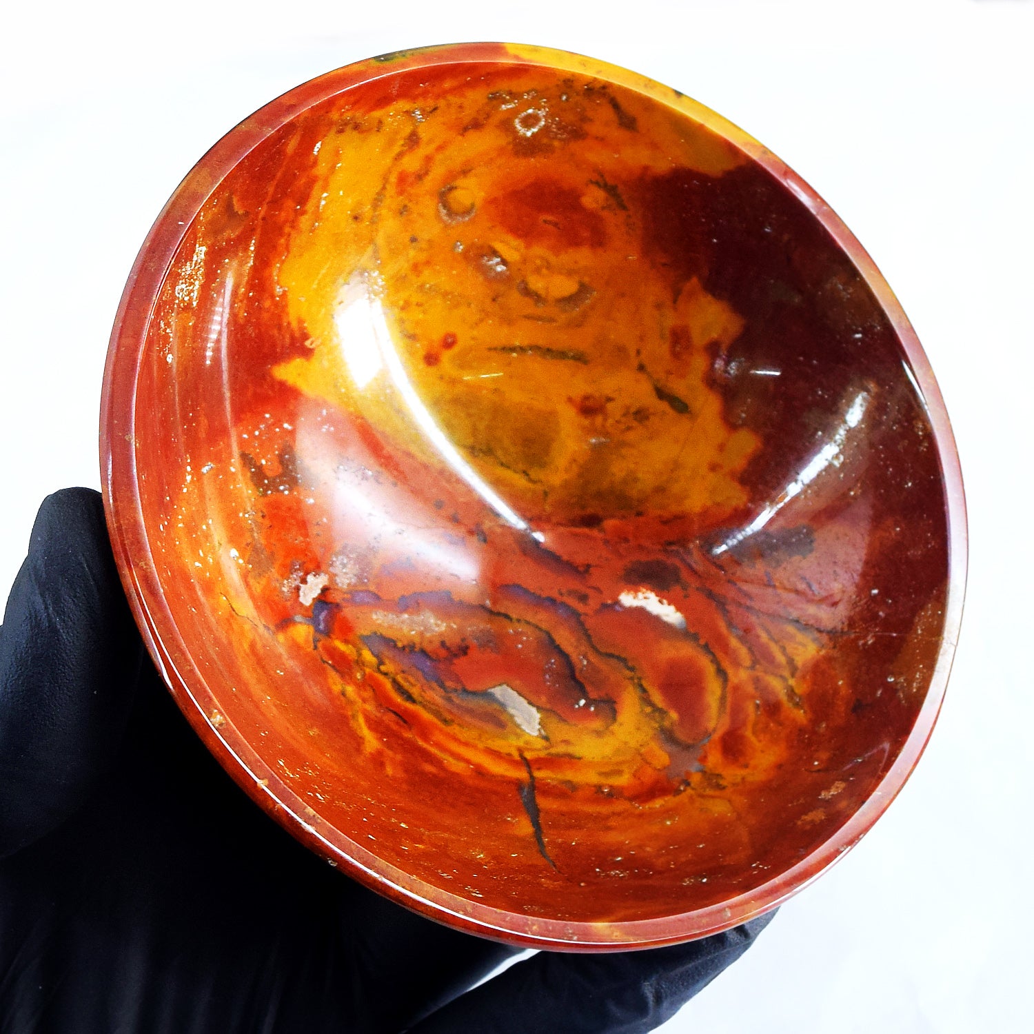 Incredible 450.00 Carats Genuine Red Mookaite Hand Carved Crystal Gemstone Carving Big Bowl