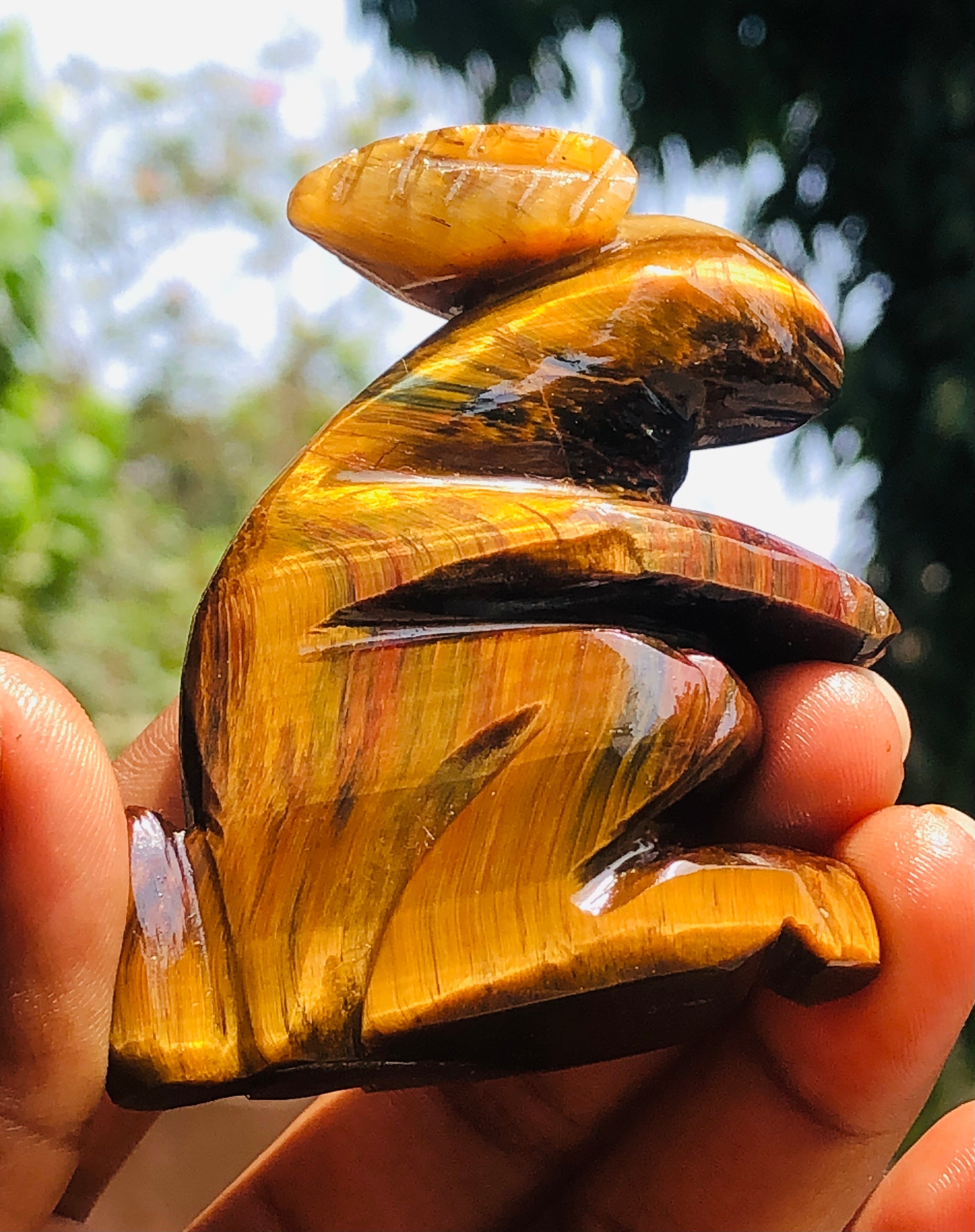 Craftsmen 478.00 Carats  Genuine  Tiger Eye Hand Carved Crystal Bunny Gemstone Carving  2026  Collection