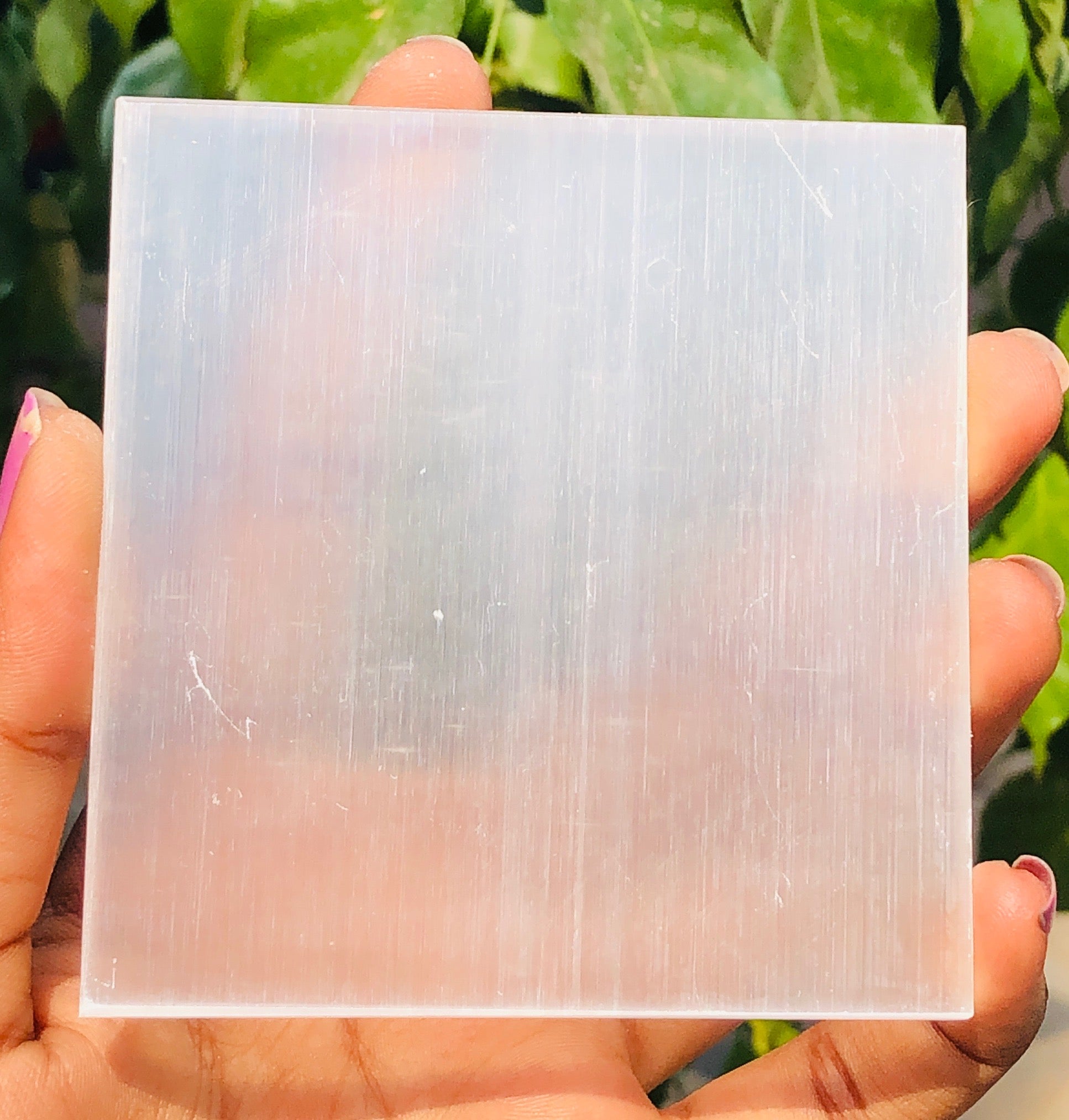 Elegant 590.00 Cts Genuine 3 Inches Selenite Healing Gemstone Coaster Crystal