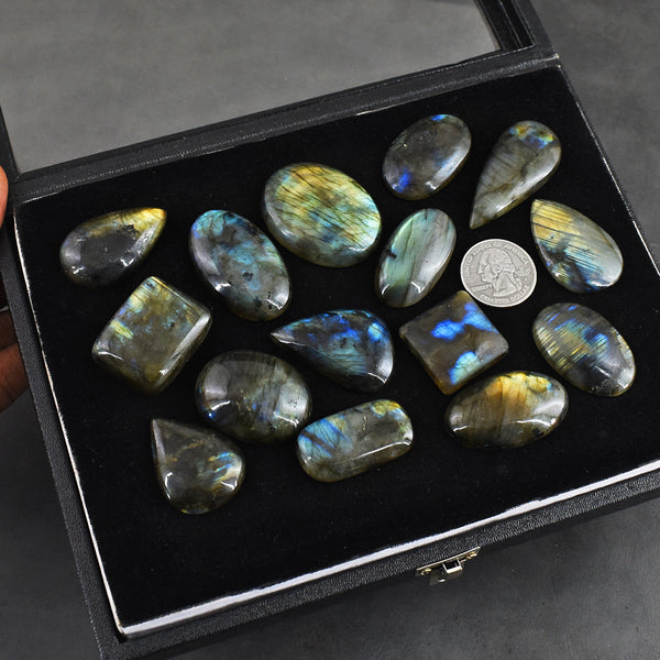 Amazing Flash Labradorite 814.00 Cts Genuine Untreated Gemstone Cabochon Lot