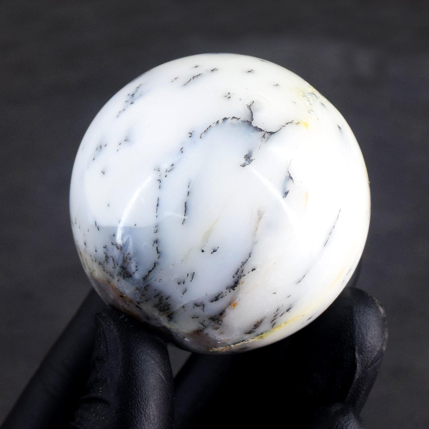 Exclusive 722.00 Cts Genuine Dendrite Opal Carved Healing Sphere