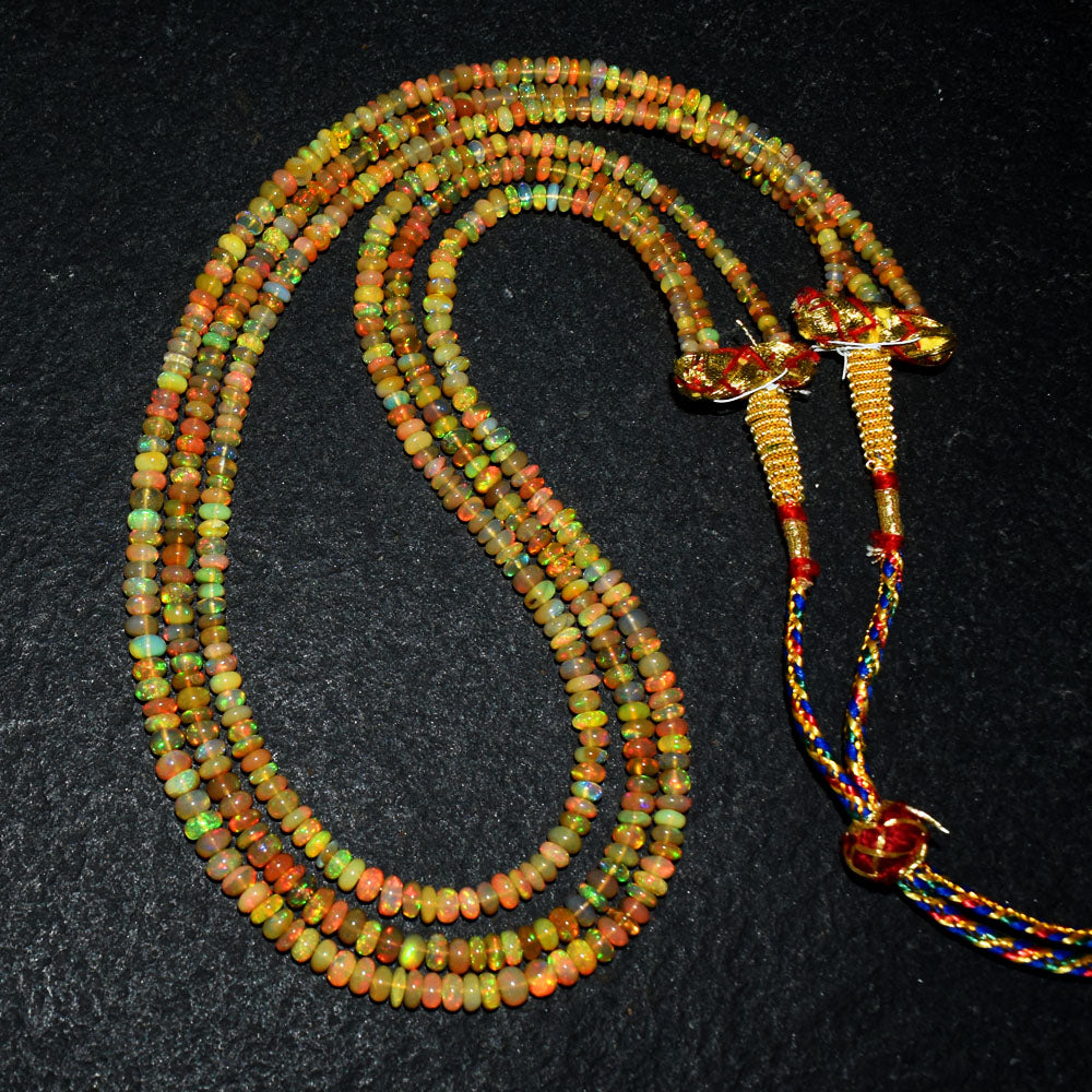 Mega Sale - 100% Beautiful   127.00 Cts Genuine Ethiopian Opal Beads Necklace