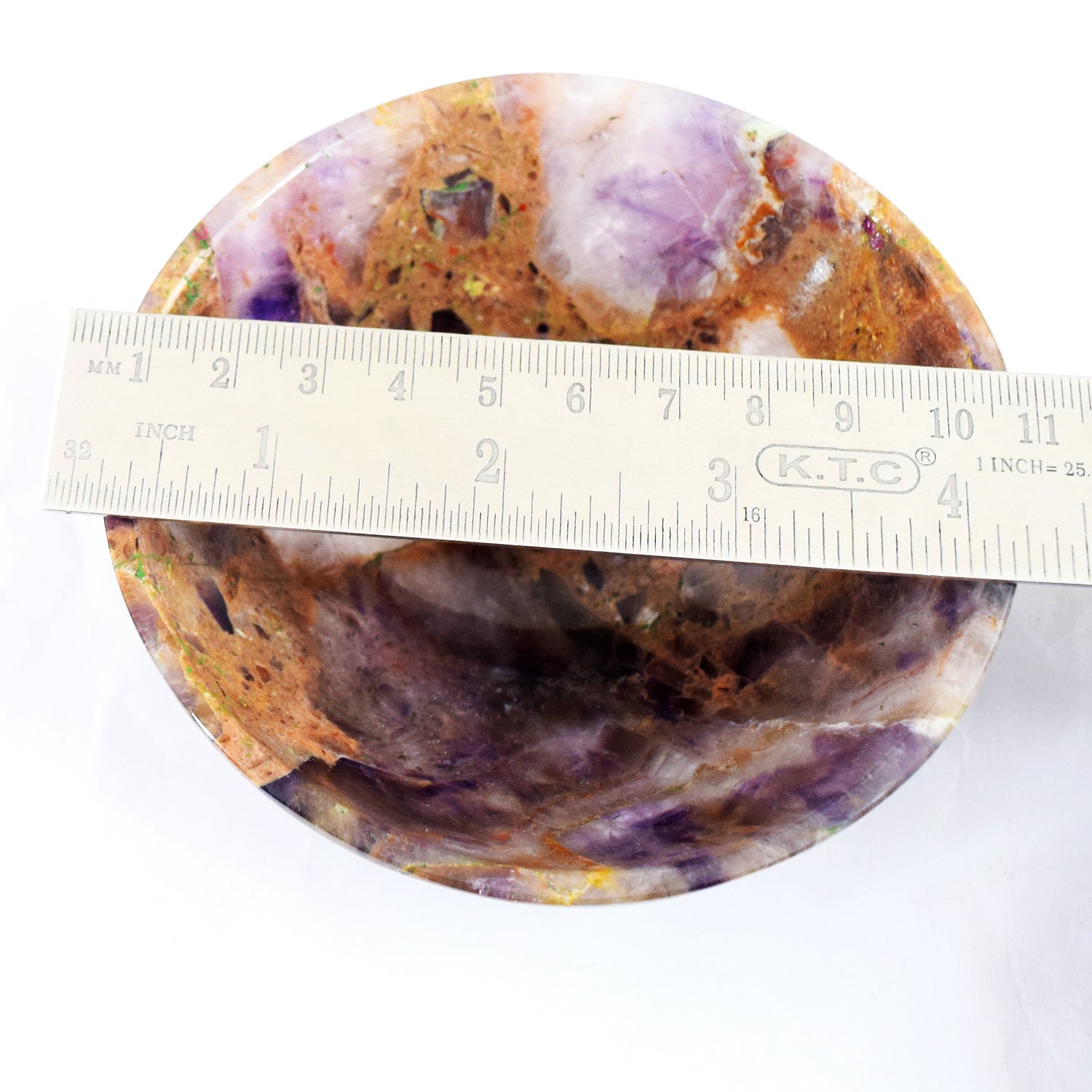 Lovely 830.00 Carats Genuine Chevron Amethyst Hand Carved Crystal Gemstone Carving Big Bowl