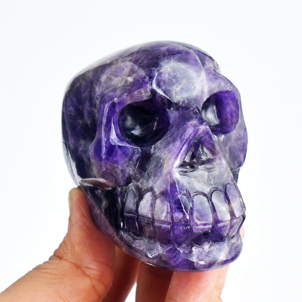 Natural  1169.00 Carats  Genuine Purple Amethyst Hand Carved Crystal Skull  Gemstone  Carving