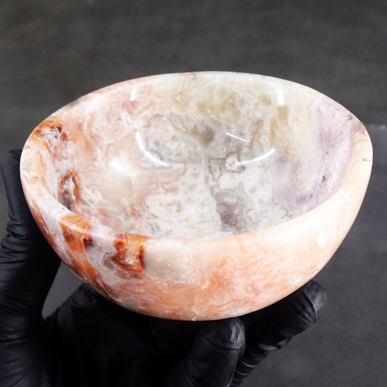 Optimistic 1176.00 Carats Genuine Crazy Lace Agate Hand Carved Crystal Gemstone Carving Big Bowl