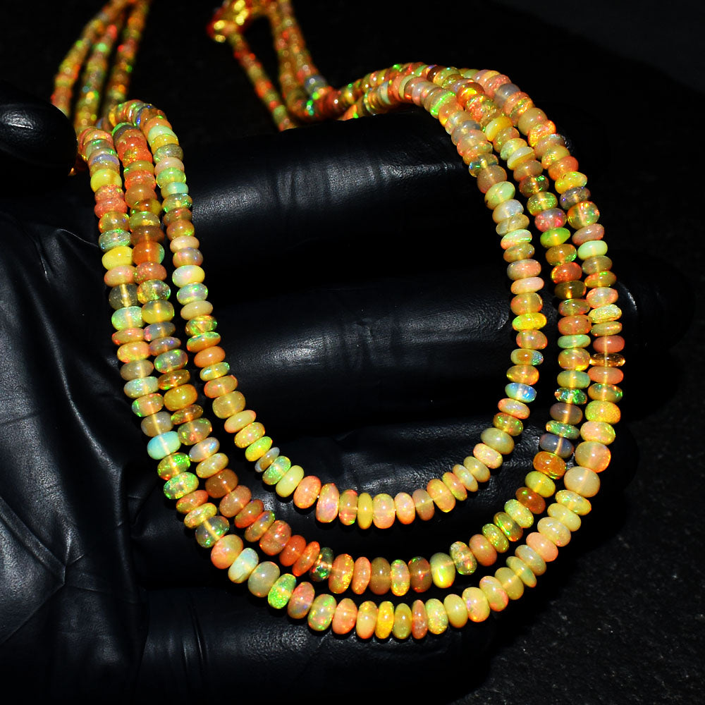 Mega Sale - 100% Beautiful   127.00 Cts Genuine Ethiopian Opal Beads Necklace
