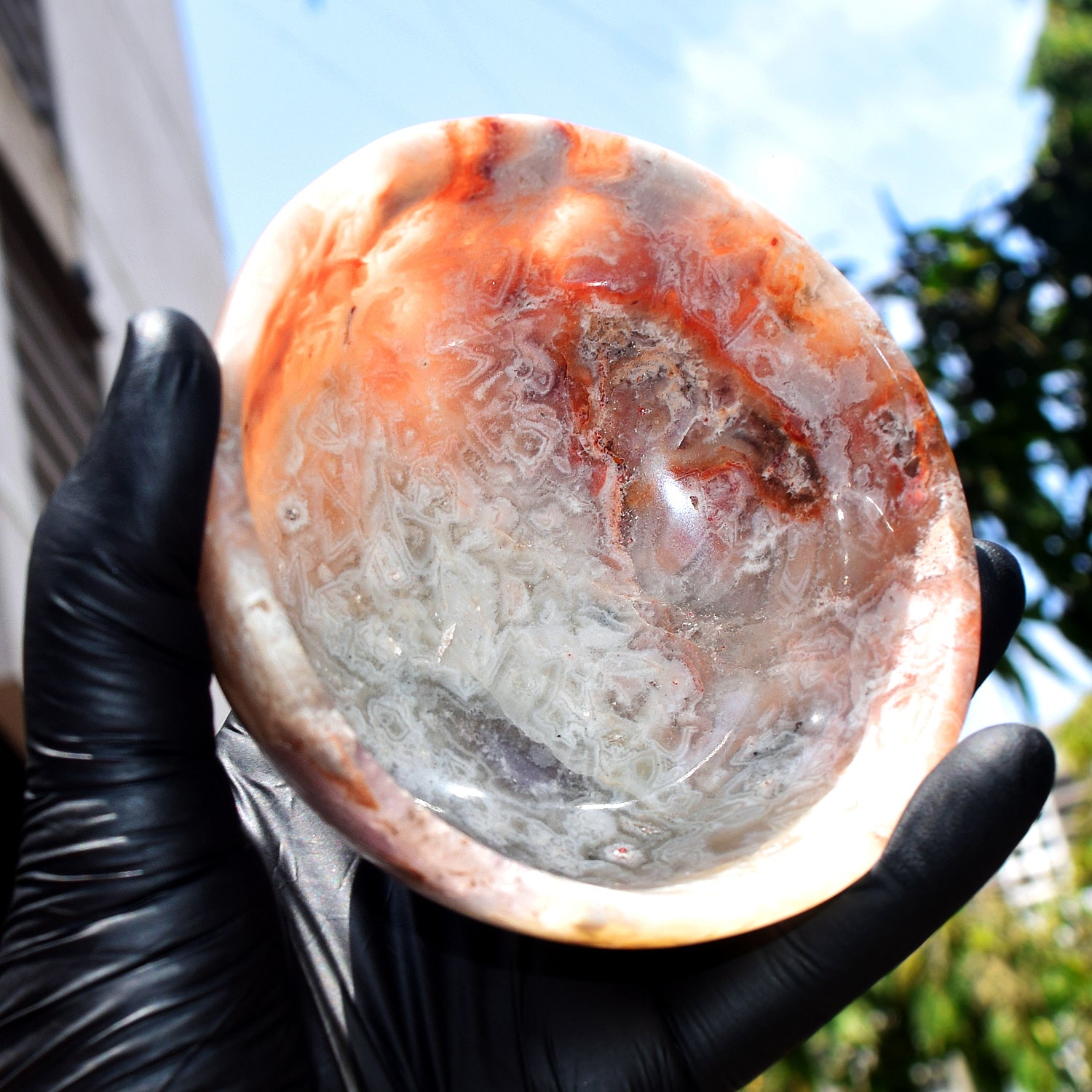 Optimistic 1176.00 Carats Genuine Crazy Lace Agate Hand Carved Crystal Gemstone Carving Big Bowl