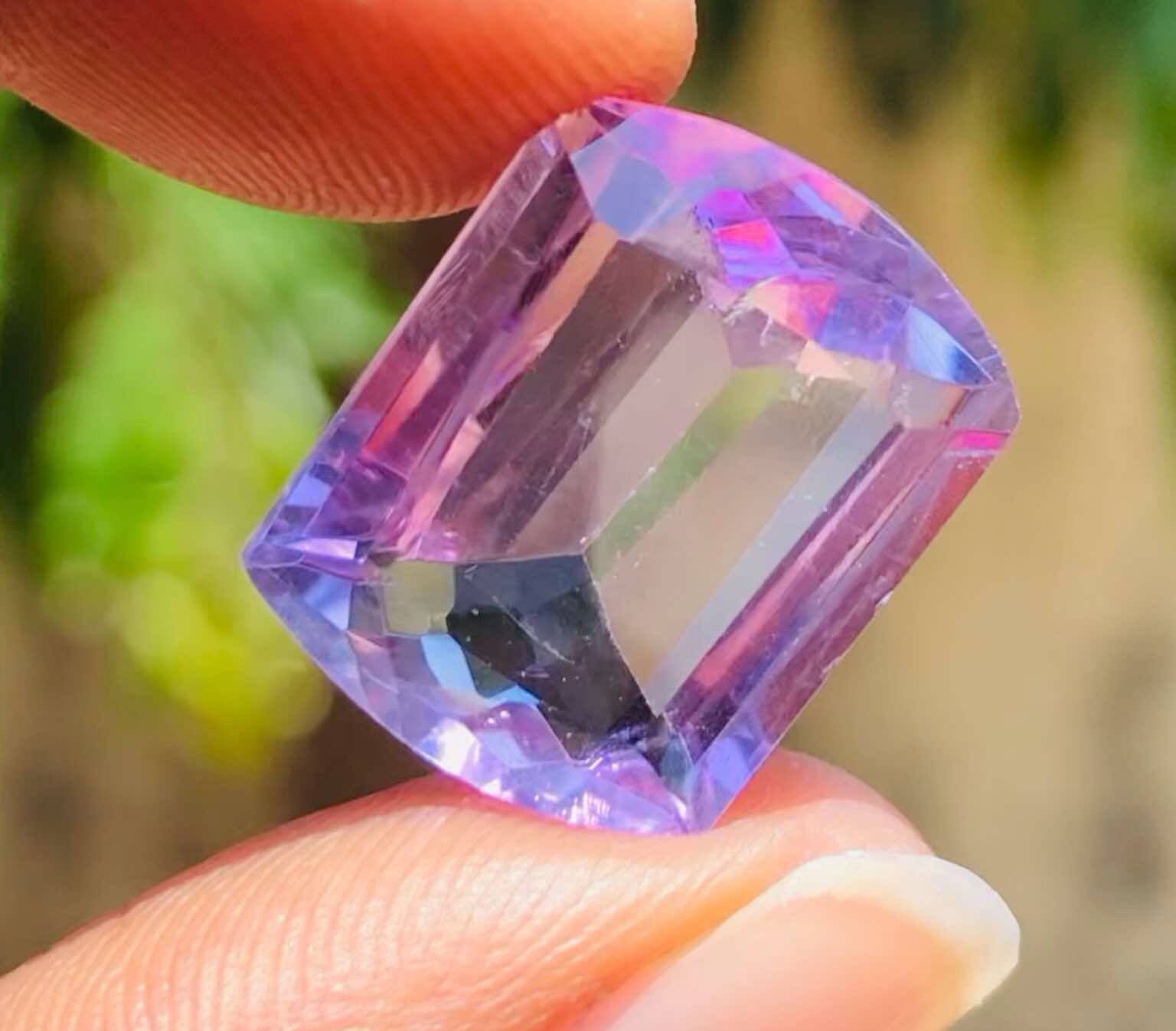 Stunning 11.00 Cts Genuine Amethyst Faceted Loose Gemstone