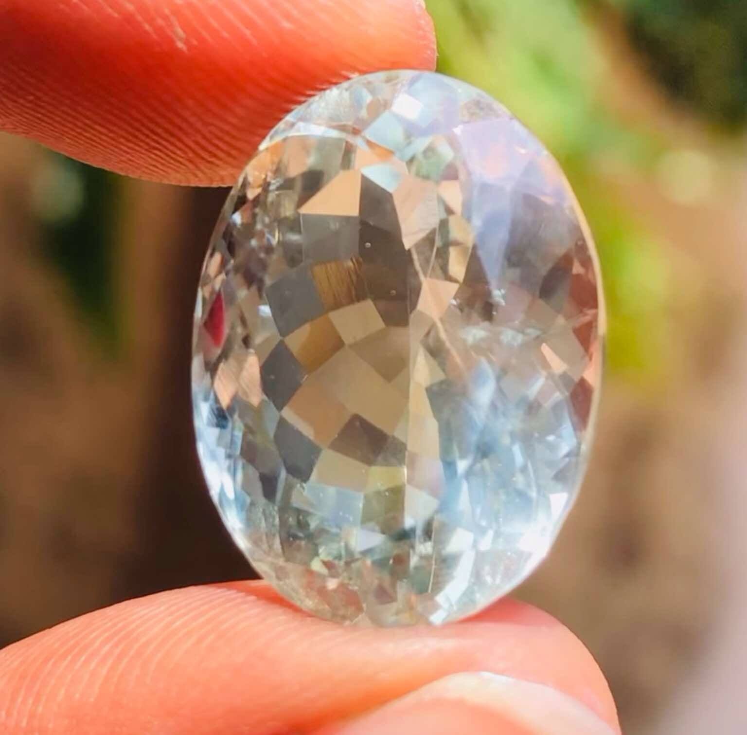 Amazing 24.00 Cts Prasiolite Faceted Loose Gemstone