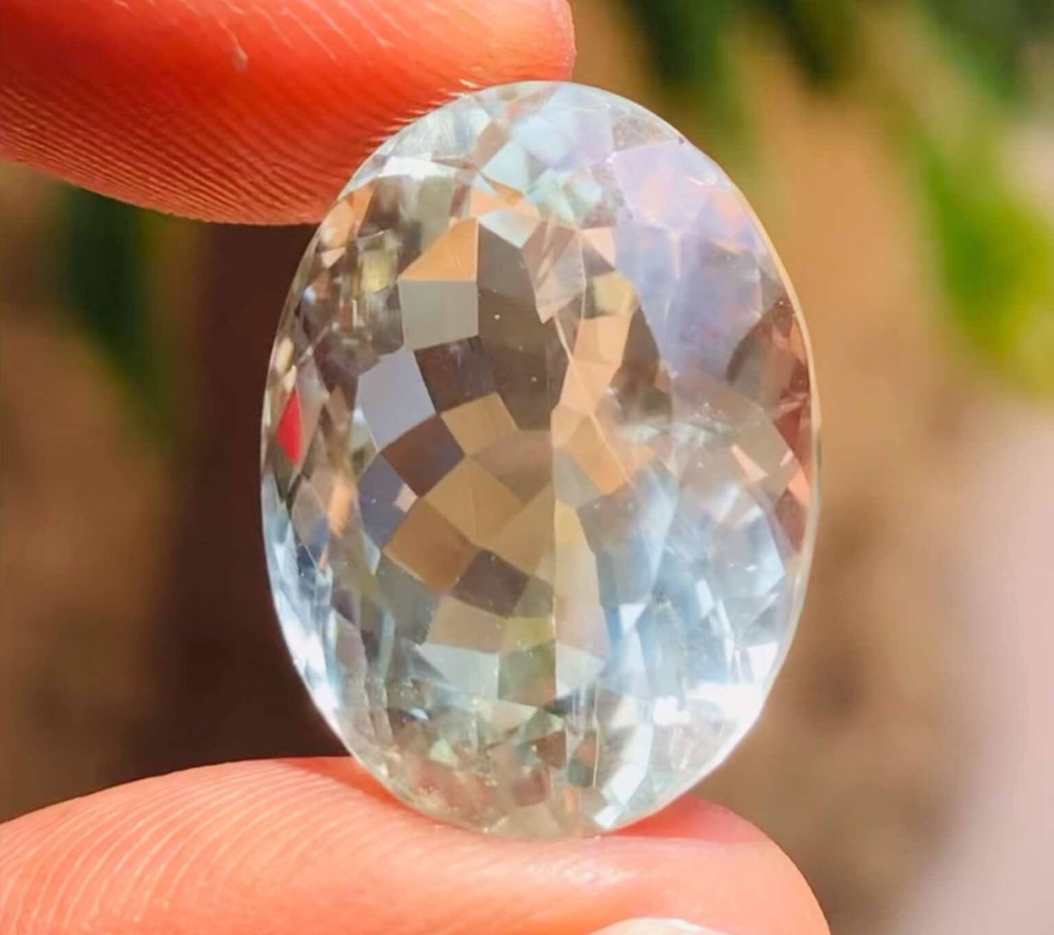 Amazing 24.00 Cts Prasiolite Faceted Loose Gemstone