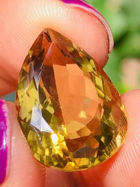 Amazing 13.00 Cts Genuine Citrine Faceted Loose Gemstone