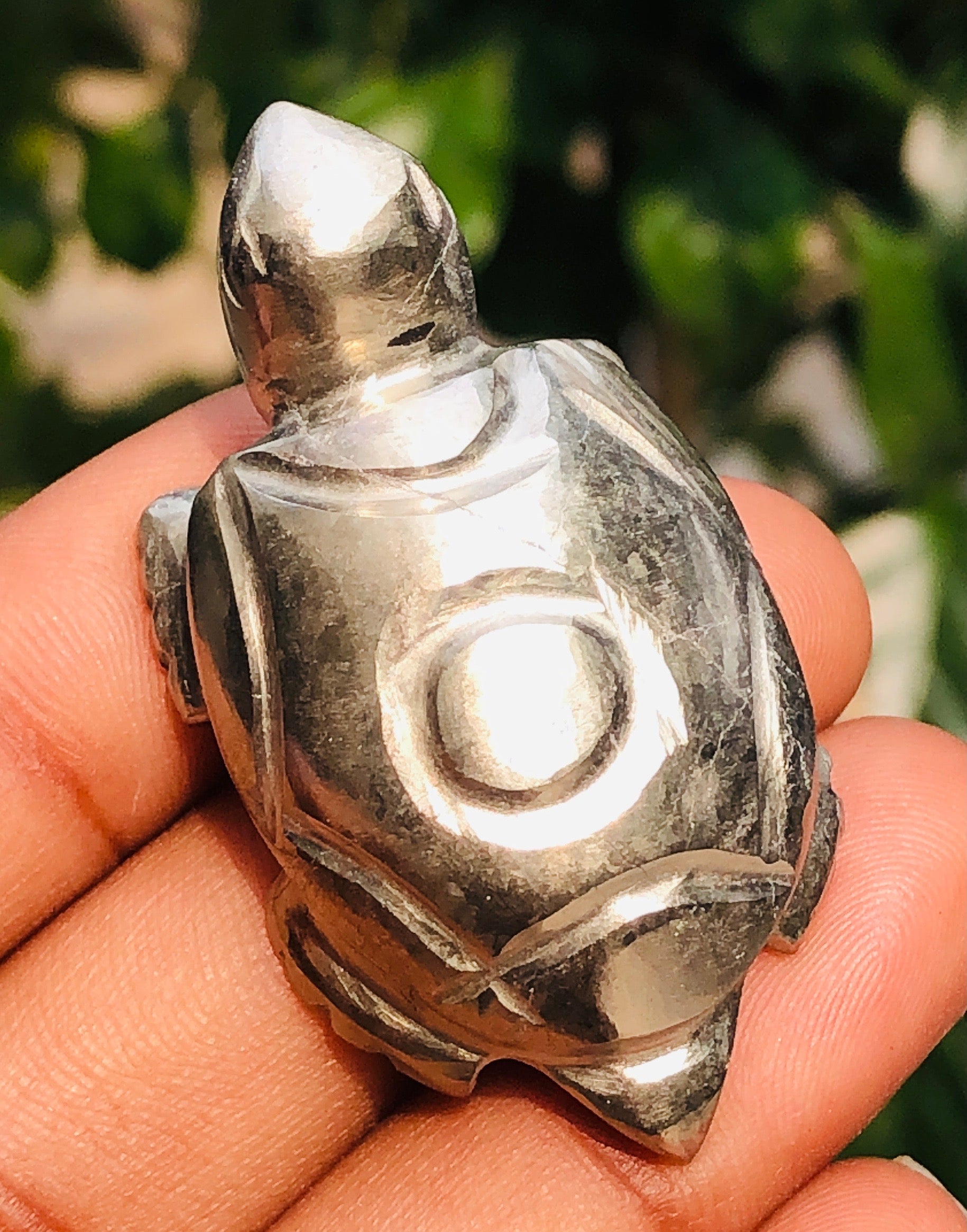 Amazing 160.00 Cts Genuine Pyrite Hand Carved Crystal Gemstone Premium Turtle