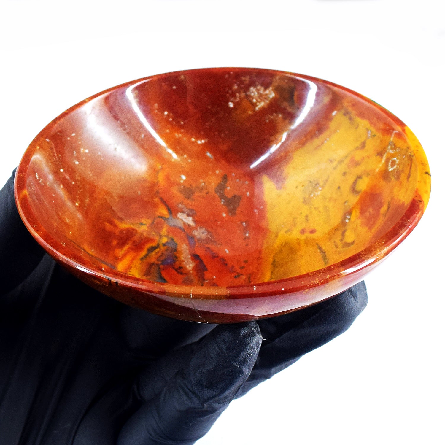 Incredible 450.00 Carats Genuine Red Mookaite Hand Carved Crystal Gemstone Carving Big Bowl