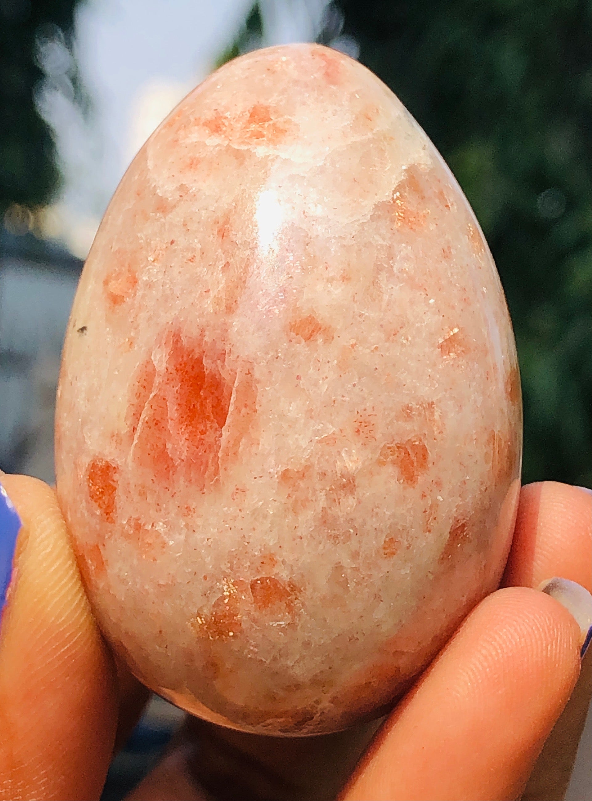 Genuine 429.00 Cts Exclusive Sunstone Crystal Healing Premium Egg