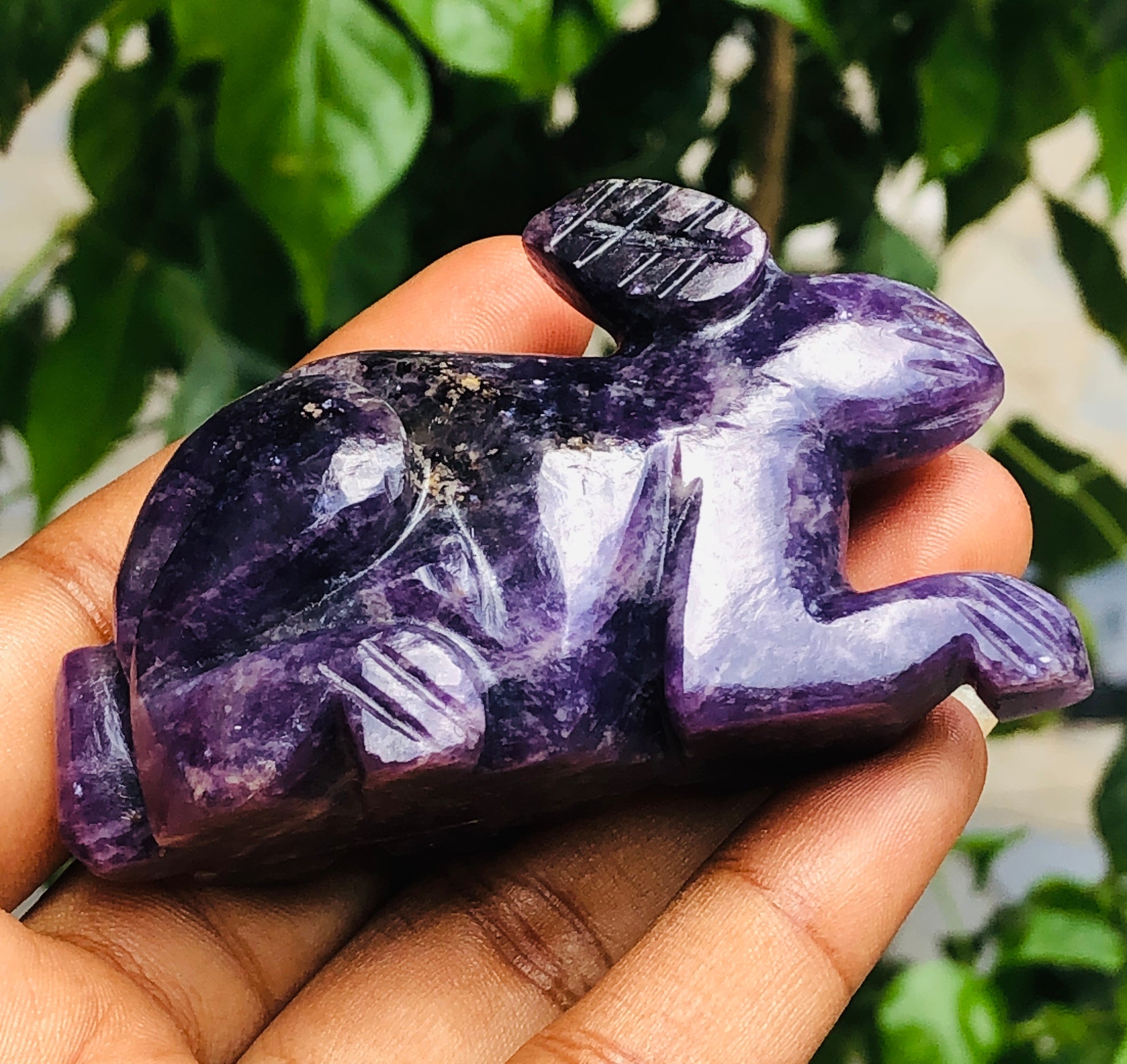 Genuine 462.00 Cts Amazing Lepidolite Hand Carved Bunny 2026  Collection