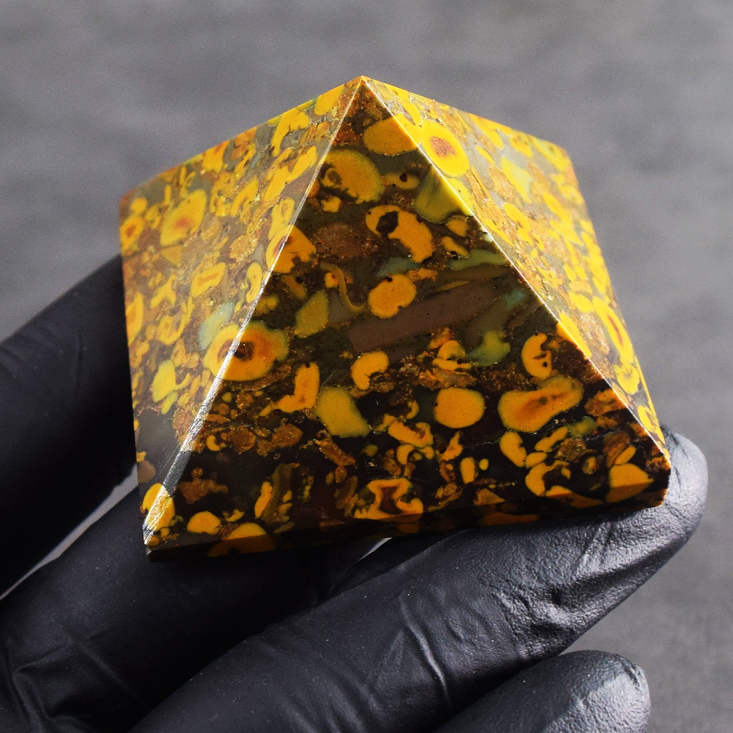 Finest Quality 483.00 Cts Genuine Fruit Jasper Crystal Specimen Divine Pyramid