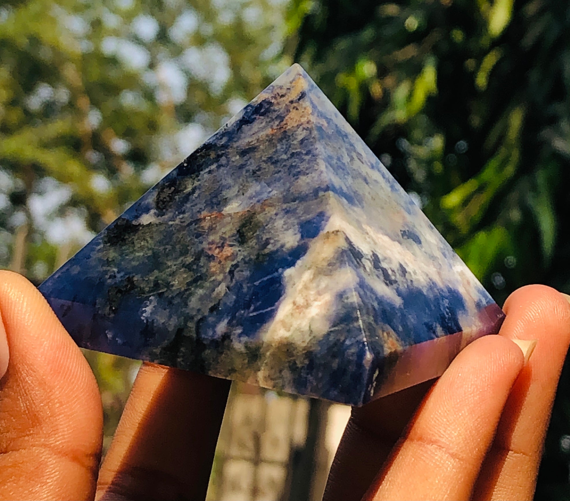 Natural 628.00 Cts Genuine Sodalite Crystal Specimen Healing Divine Premium Pyramid