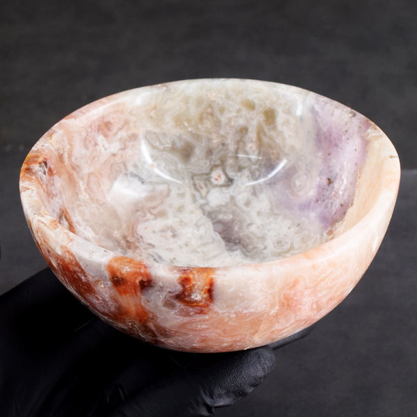 Optimistic 1176.00 Carats Genuine Crazy Lace Agate Hand Carved Crystal Gemstone Carving Big Bowl