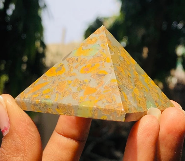 Finest Quality 416.00 Cts Genuine Fruit Jasper Crystal Specimen Divine Pyramid