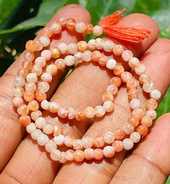 Natural 25.00 Cts Genuine Sunstone  Beads Strand
