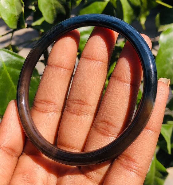 Impressive 82.00 Cts Genuine Black Agate Gemstone Crystal Specimen Premium Fancy Bangle