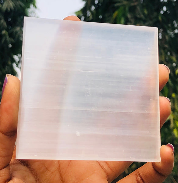 Charming 498.00 Cts Genuine Selenite Healing Crystal Gemstone Premium Plate