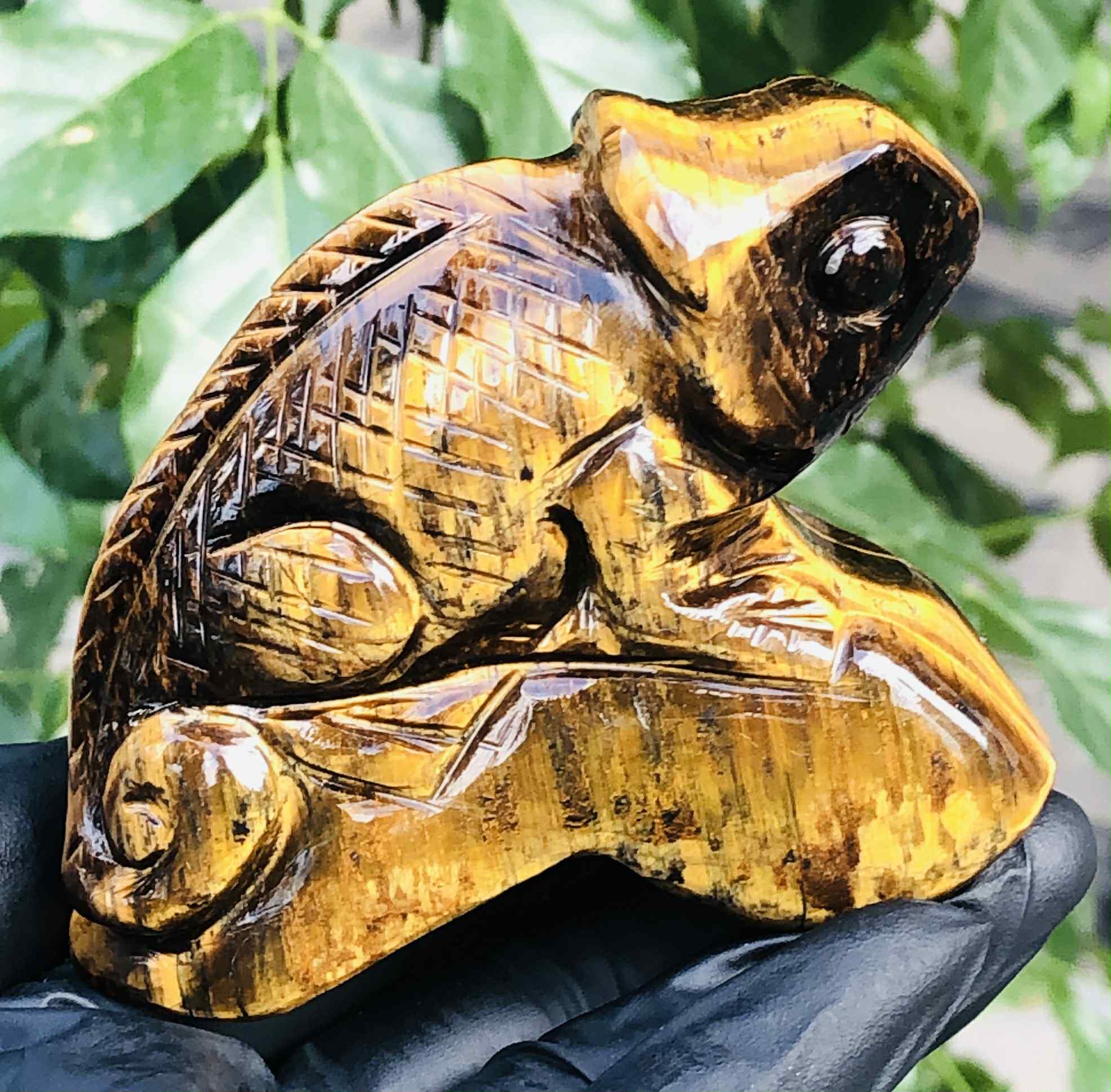 Amazing 1118.00 Cts Genuine Tiger Eye Carved Premium Chameleon Crystal