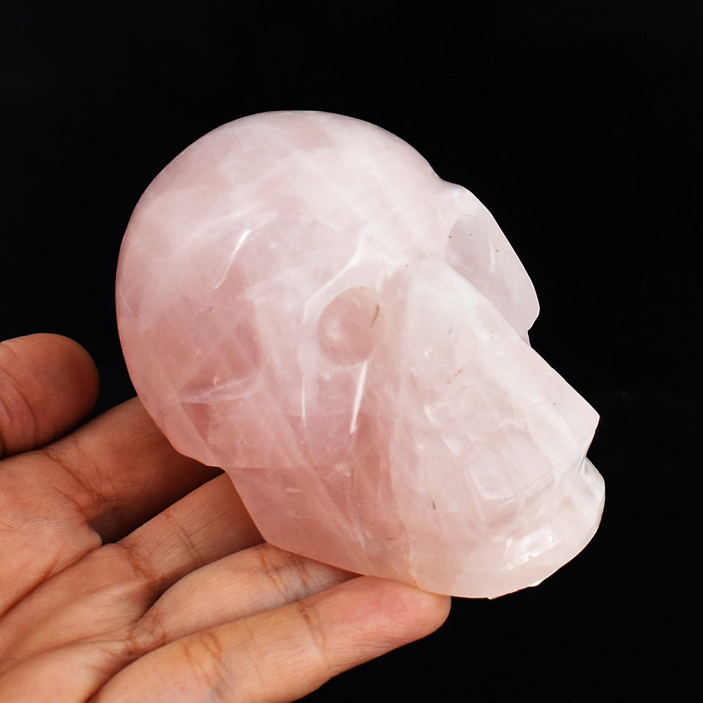 Natural 1826.00 Cts Genuine Pink Rose Quartz Hand Carved Crystal Skull Gemstone Carving