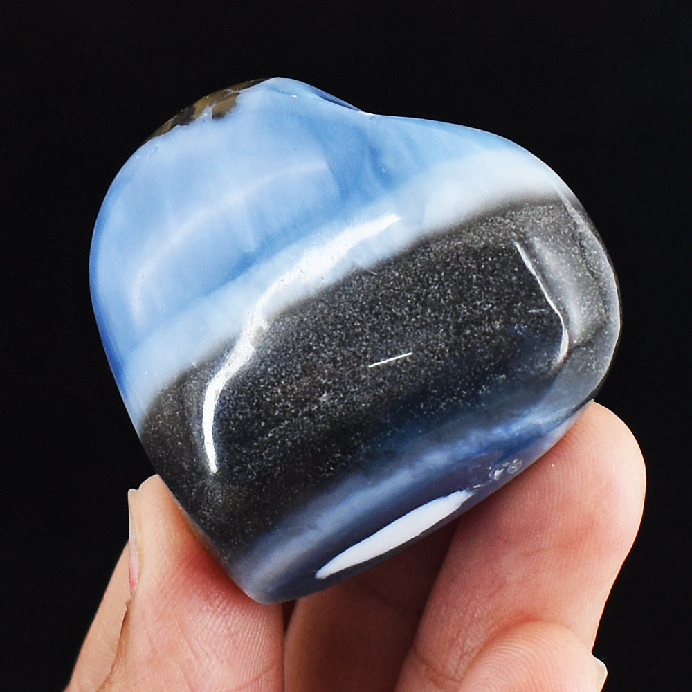 Natural 260.00 Cts Genuine Blue Opal Crystal Specimen Gemstone Healing Heart