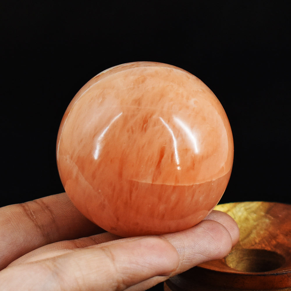 802.00  Carats  Genuine  Natural  Peach  Moonstone  Hand Carved Crystal  Healing  Gemstone  Sphere