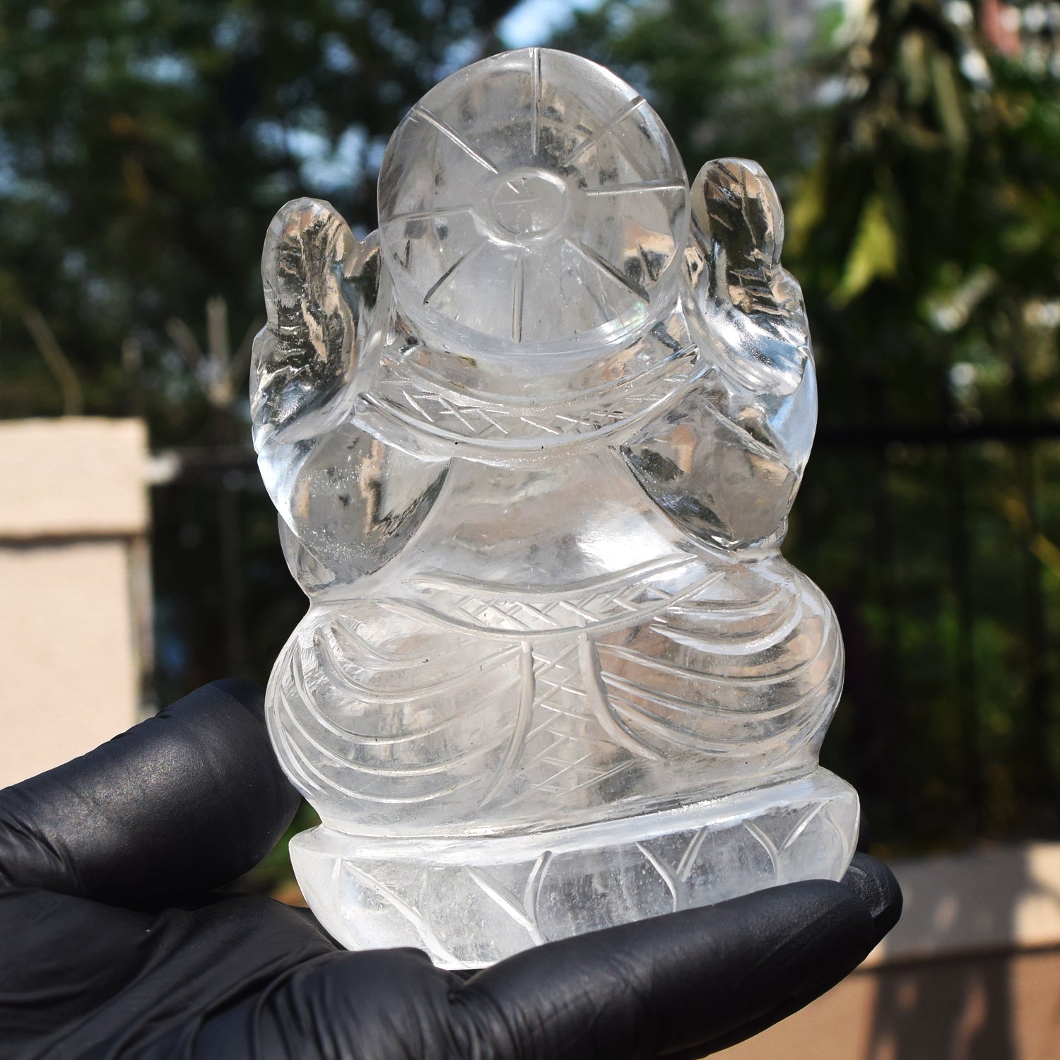 Alluring 2565.00 Cts Genuine White Quartz Hand Carved Premium Lord Ganesha Crystal