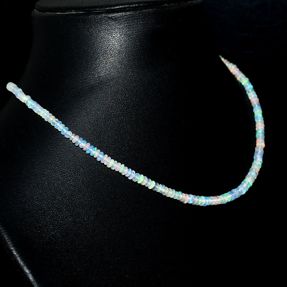 Mega Sale - 100% Exclusive 36.00 Cts Genuine Ethiopian Opal Beads Necklace