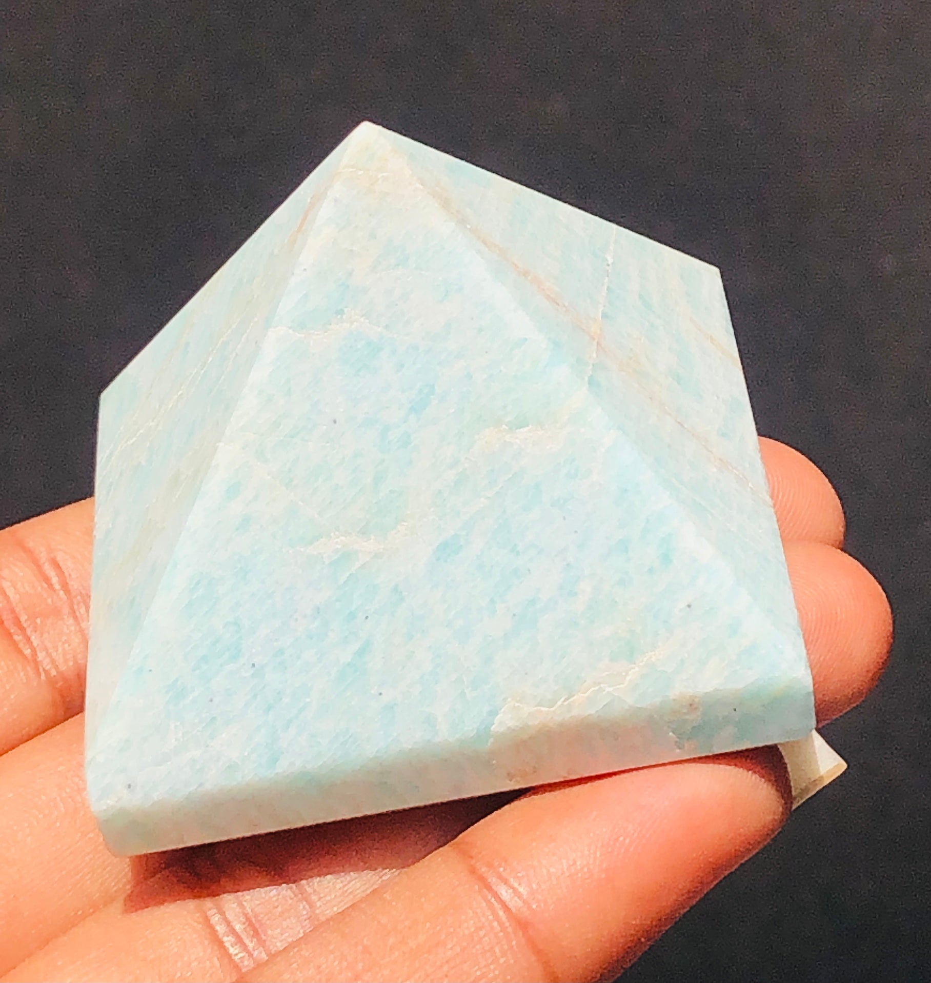 Couteous 440.00 Cts Genuine Amzonite Healing Crystal Specimen Premium Divine Pyramid