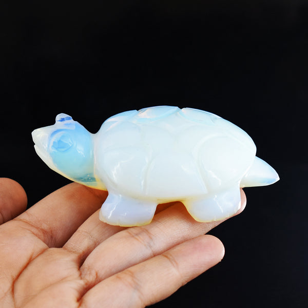 Stunning 636.00 Carats  Genuine Opalite Hand Carved Crystal Gemstone Carving Turtle