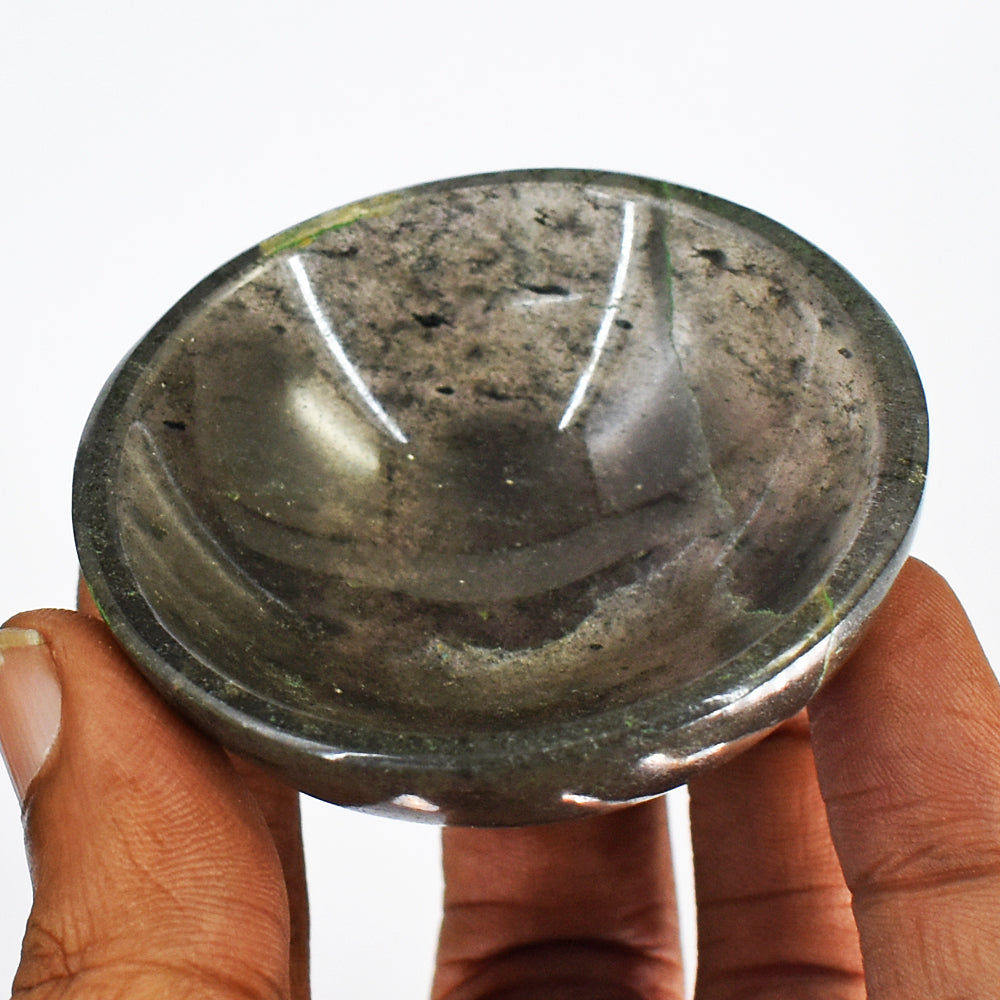 Exclusive  204.00 Carats  Genuine  Rutile  Quartz  Hand  Carved  Crystal  Gemstone Carving Bowl
