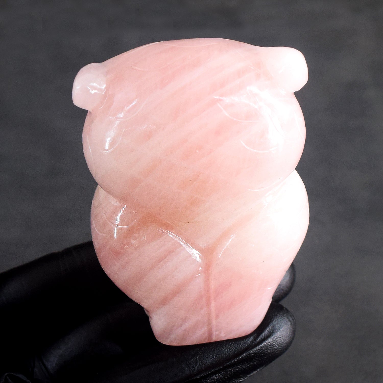 Stunning 955.00 Cts Genuine Pink Rose Quartz Hand Carved Gemstone Premium Owl Crystal