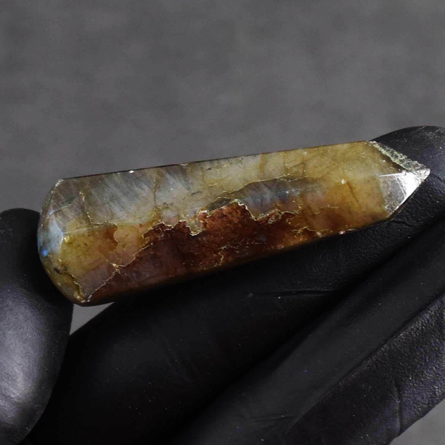 Amazing 97.00 Carats  Genuine Golden Flash Labradorite Hand  Carved  Crystal Gemstone Healing Point