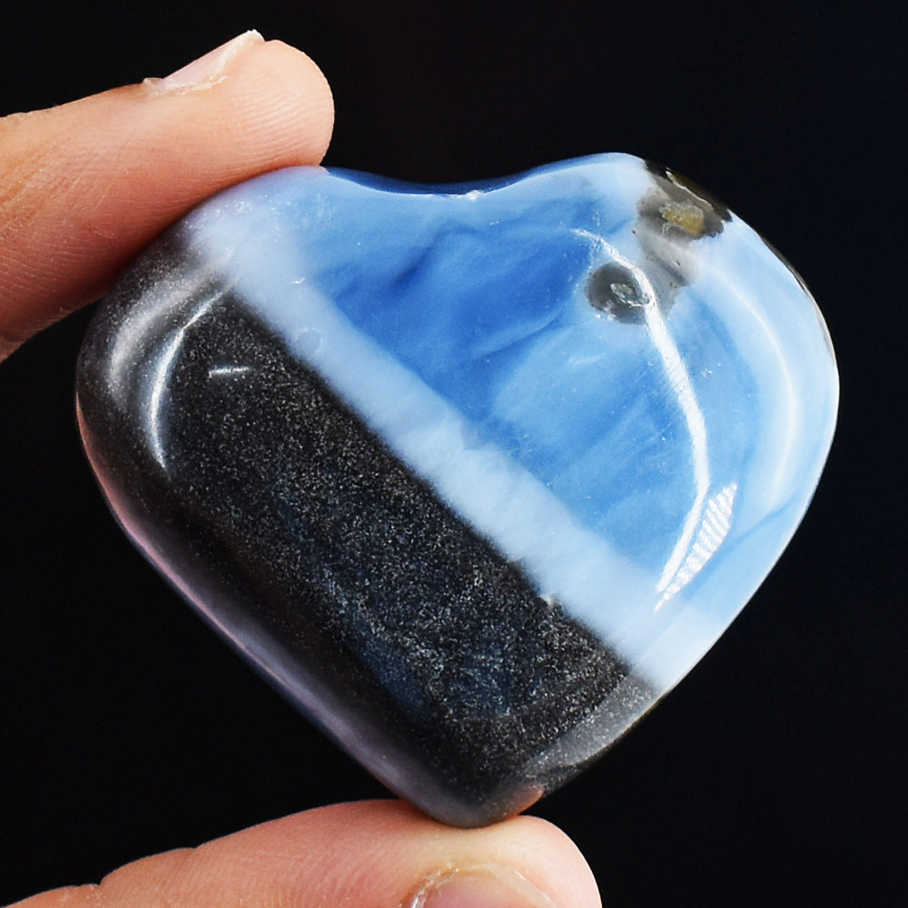 Natural 260.00 Cts Genuine Blue Opal Crystal Specimen Gemstone Healing Heart