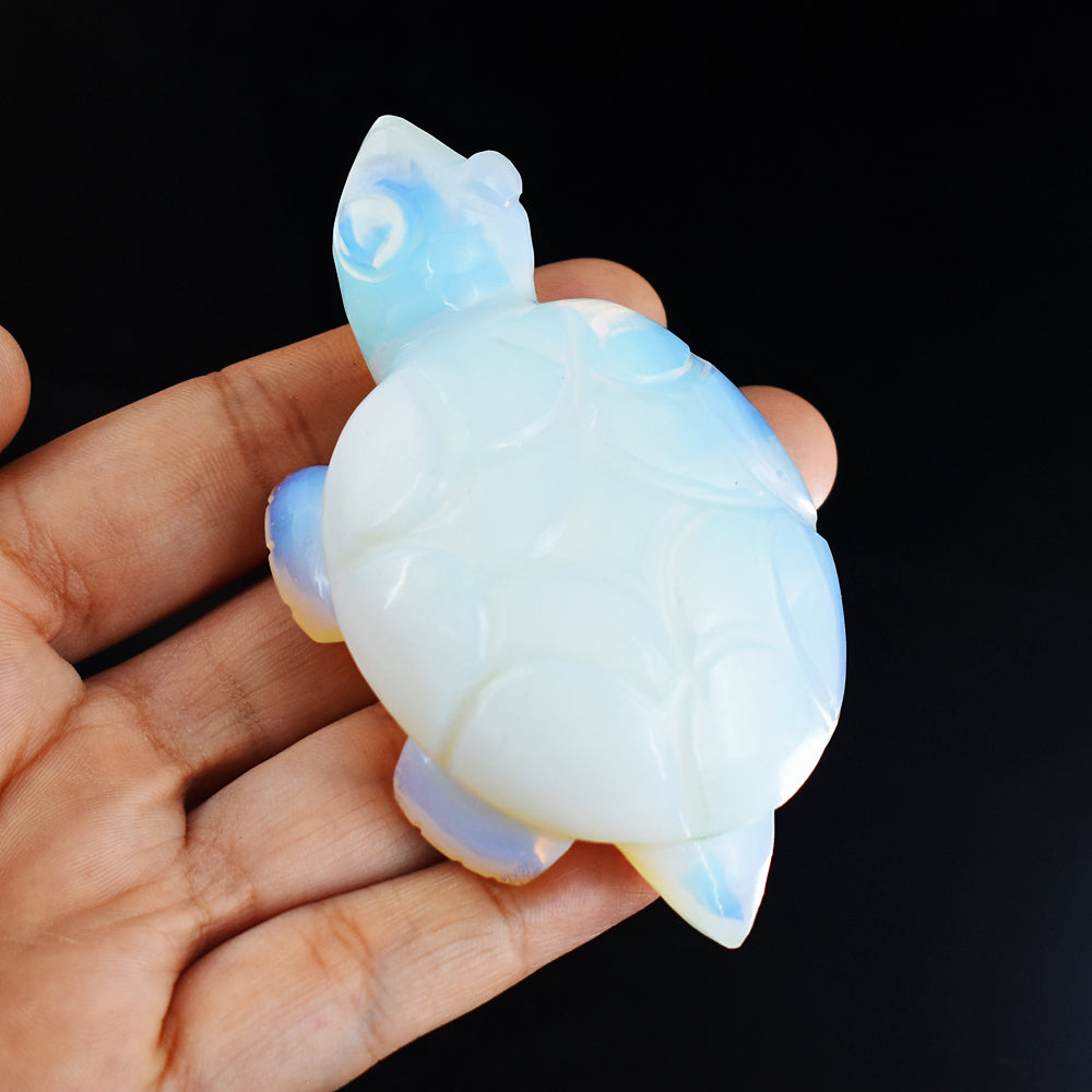 Stunning 636.00 Carats  Genuine Opalite Hand Carved Crystal Gemstone Carving Turtle